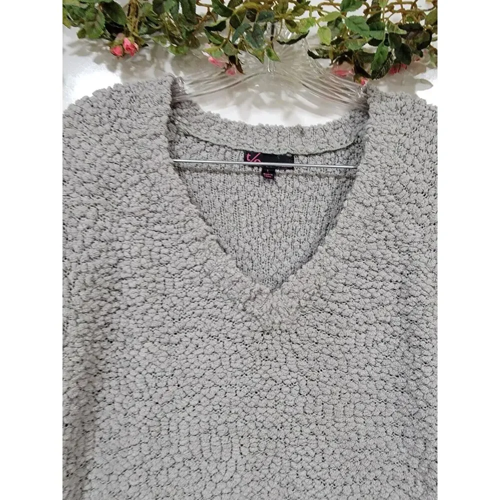 Grey Large Fuzzy Popcorn Knit Sweater Whimsigoth Cottagecore 90s Grunge Gweeble